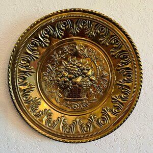 Vintage Brass Wall Decor Fruit Cottagecore 80s Gallery Wall 12" England European
